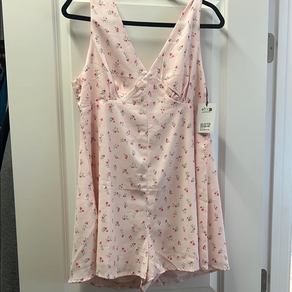 Floral Pink Women's Romper